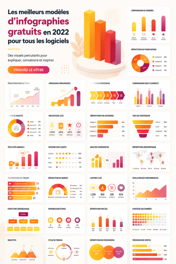 Exemples de modèles d'infographies gratuits pour les professionnels du marketing.