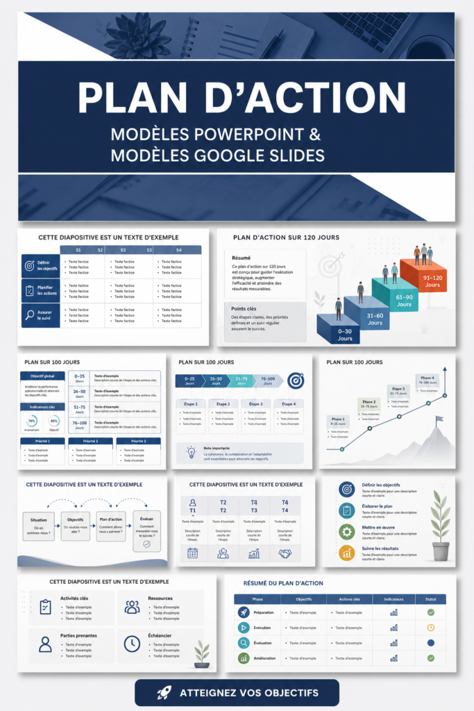 Modèle PowerPoint d'un plan d'action professionnel
