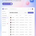 Tableau de bord d'un logiciel CRM affichant des données clients.