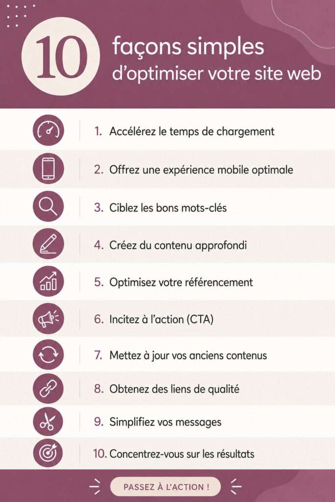 Femme travaillant sur l'optimisation de son site web avec un ordinateur.