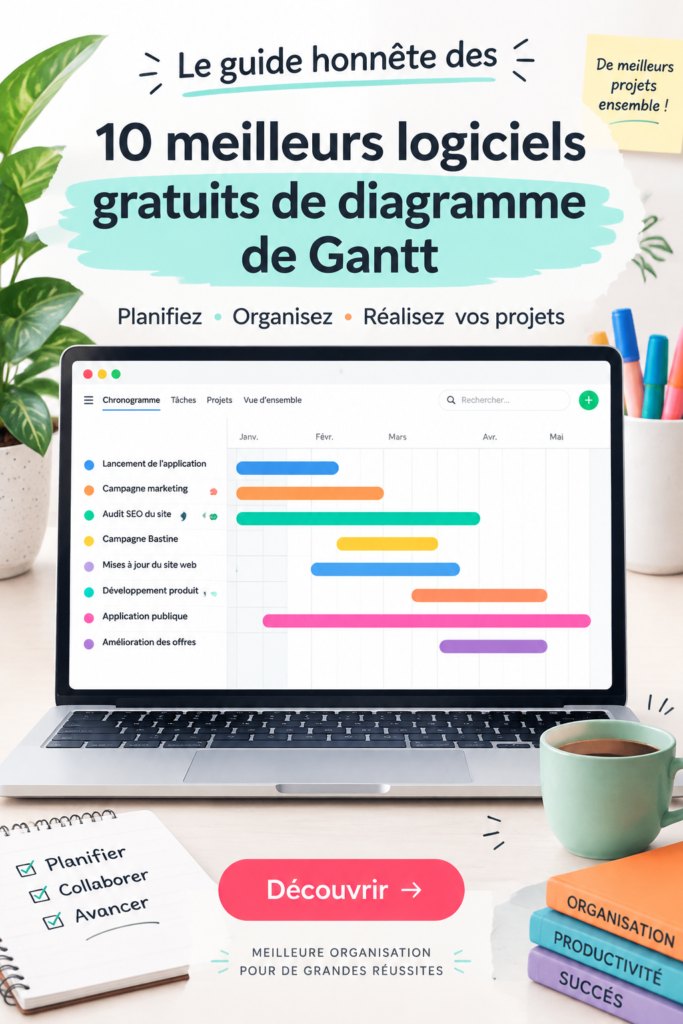 Capture d'écran d'un logiciel de diagramme de Gantt gratuit montrant une interface conviviale.