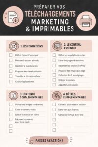 Femme utilisant des outils marketing à imprimer pour sa petite entreprise.