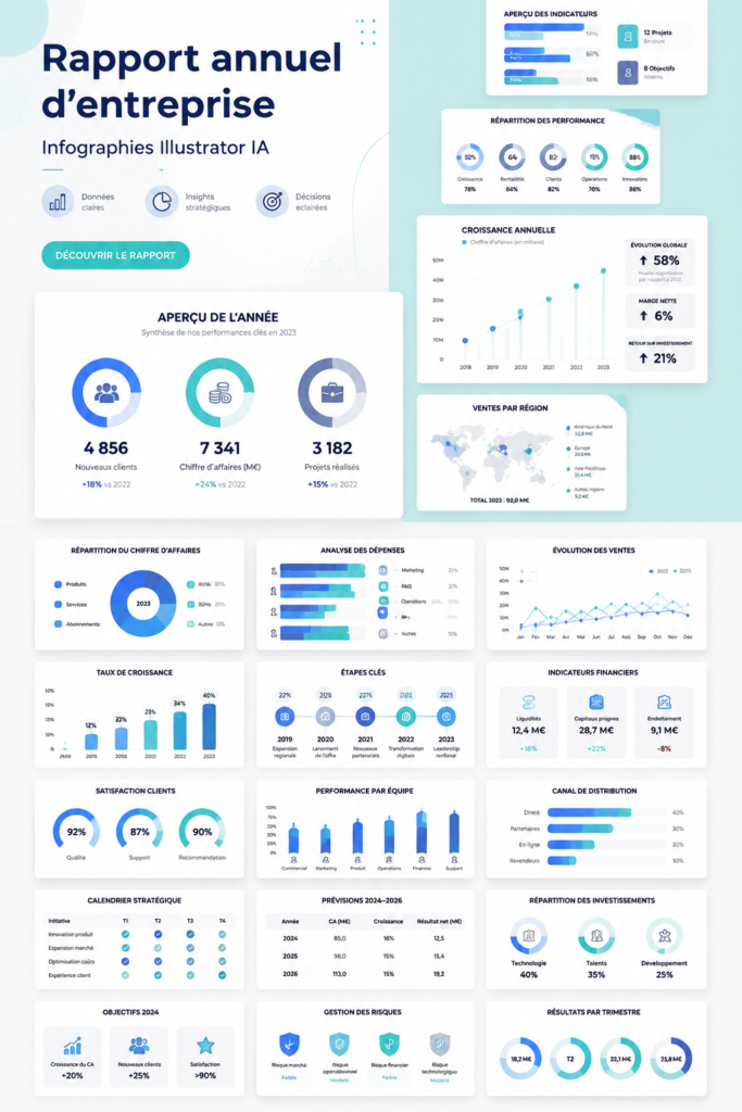Infographie moderne pour un rapport d'activité