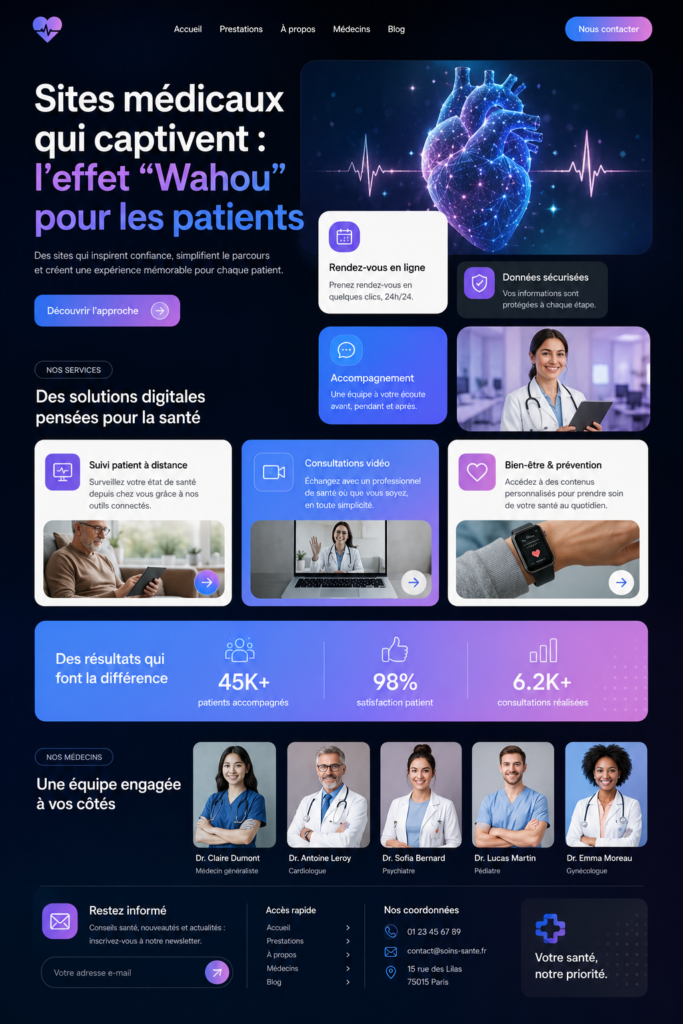 Un exemple de site web médical moderne et captivant