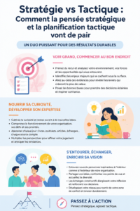 Stratégie et tactique marketing digital illustrées par un plan sur une table