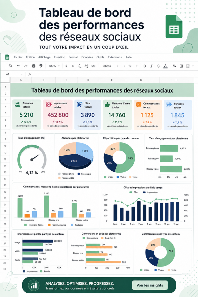 Femme utilisant Google Sheets pour suivre la performance de ses réseaux sociaux