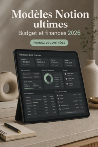 Modèle Notion pour la gestion de budget personnalisé.