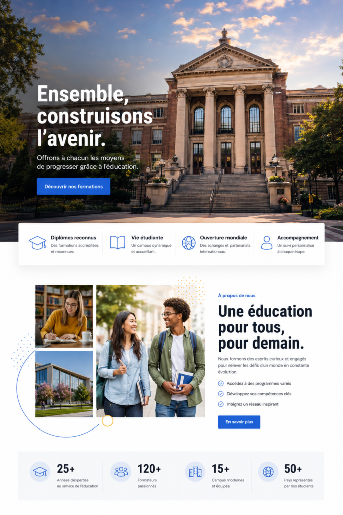 Capture d'écran du thème WordPress Eduker, idéal pour les sites éducatifs.
