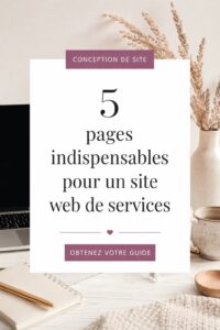 Image d'un site web illustrant les pages essentielles pour les services