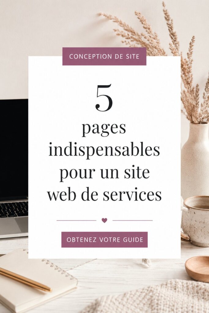 Image d'un site web illustrant les pages essentielles pour les services
