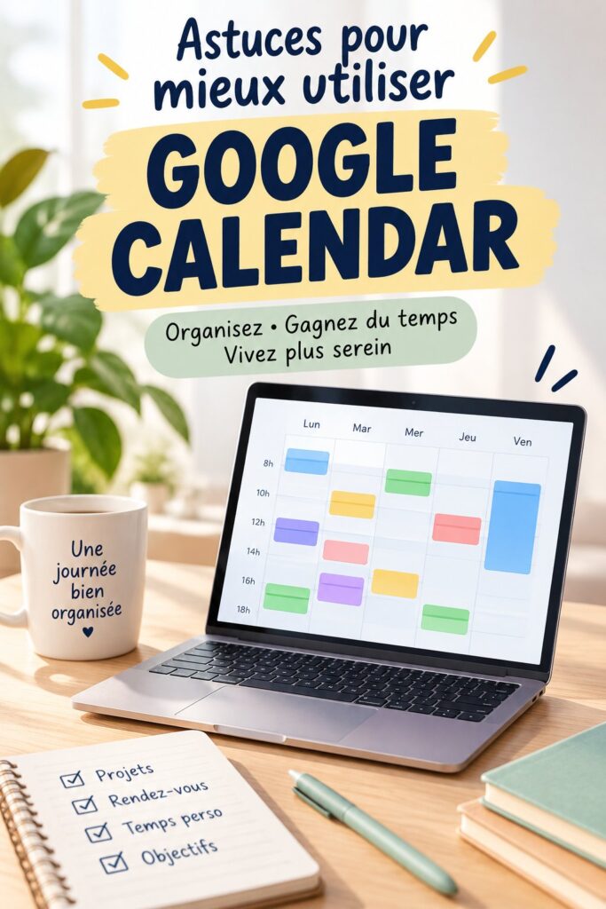 Capture d'écran illustrant l'utilisation de Google Calendar pour gérer les emplois du temps