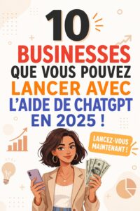 Une femme utilisant ChatGPT pour brainstormer des idées de business en 2025