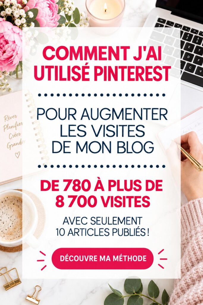 Femme utilisant Pinterest sur son ordinateur pour augmenter les vues de son blog.