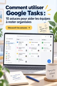 Une femme utilisant Google Tasks sur son ordinateur pour mieux organiser son équipe