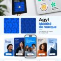 Illustration d'une identité de marque réussie avec des éléments graphiques d'identité visuelle.