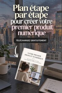 Femme crée son produit digital sur ordinateur, stratégiques marketing
