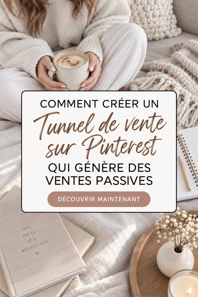Femme devant un ordinateur créant un tunnel de vente sur Pinterest