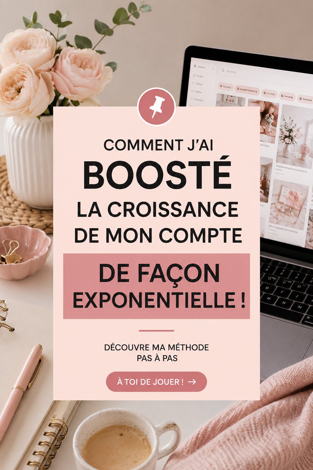 Capture d'écran d'un tableau Pinterest montrant des graphiques de croissance de compte.