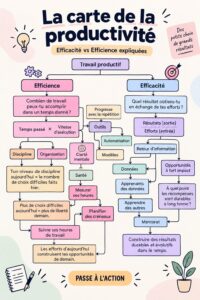 Illustration des concepts d'efficacité et d'efficacité au travail dans un cadre professionnel