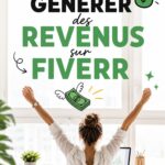 Femme souriante travaillant sur un ordinateur portable pour gagner de l'argent sur Fiverr