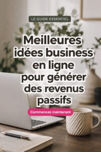 Une femme souriante travaille sur son ordinateur pour générer des revenus passifs en ligne.