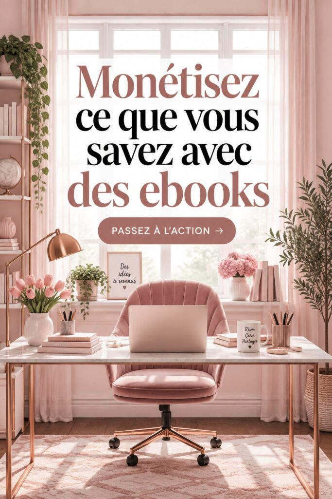 Une femme souriante tenant un ebook représentant la monétisation des connaissances.