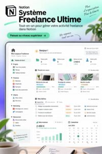 Capture d'écran de l'interface de Notion pour la gestion freelance.