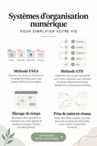 Une femme utilisant une application d'organisation digitale sur une tablette, montrant un système de gestion des tâches.