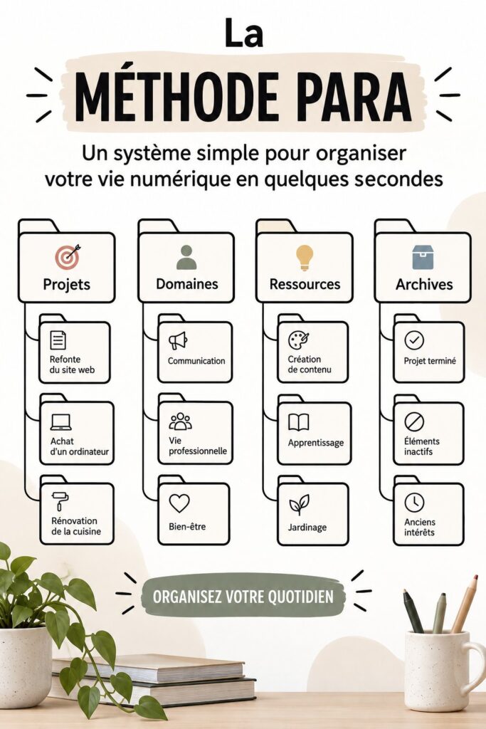 Image d'une femme utilisant son ordinateur pour organiser ses fichiers selon la méthode PARA.