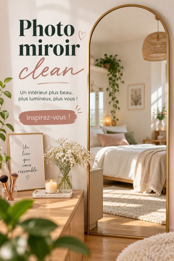Une femme prenant une photo miroir dans un jardin avec un éclairage naturel.