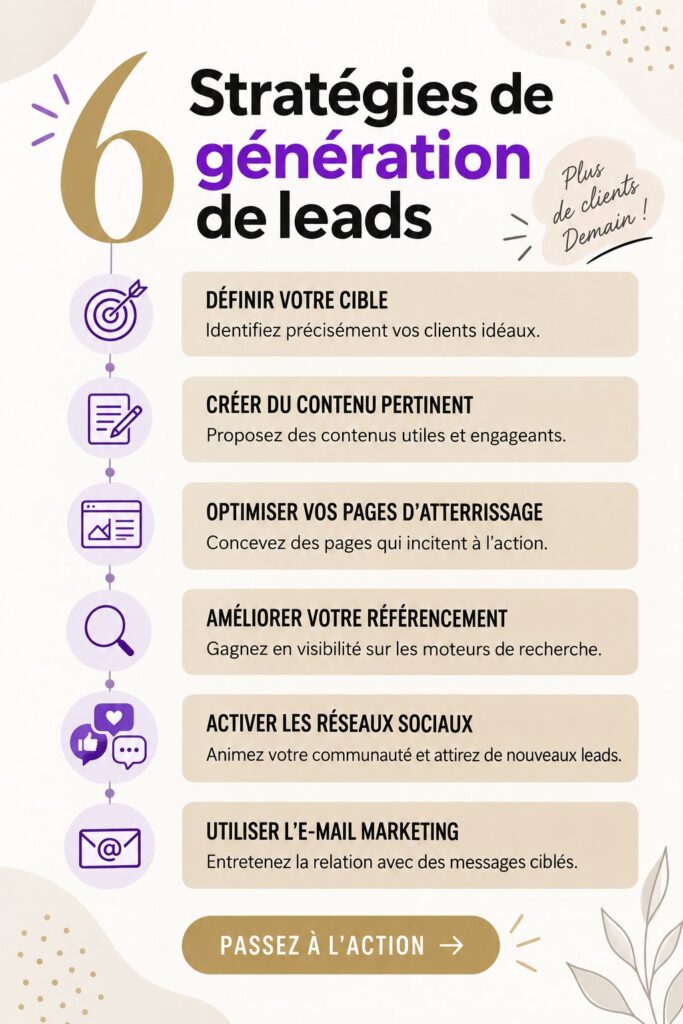 Femme utilisant un ordinateur, explorant des stratégies de génération de leads pour son entreprise.