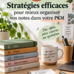 Femme utilisant une application de gestion de notes pour organiser ses idées et ses tâches.