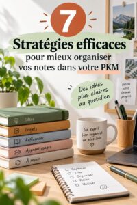 Femme utilisant une application de gestion de notes pour organiser ses idées et ses tâches.