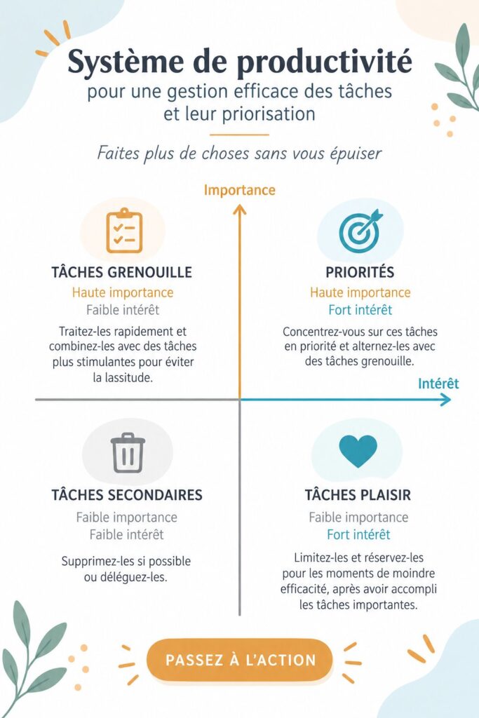 Un carnet et un ordinateur portable sur un bureau bien organisé, symbolisant un système de productivité efficace.