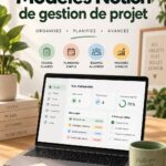 Un écran d'ordinateur affichant des templates Notion pour la gestion de projets.