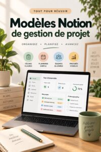 Un écran d'ordinateur affichant des templates Notion pour la gestion de projets.