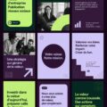Femme utilisant un laptop pour gérer les réseaux sociaux de son entreprise