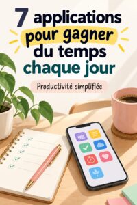 Femme utilisant des applications sur son smartphone pour améliorer sa productivité
