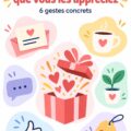 Une femme souriante discutant avec des clients, illustrant une relation amicale et professionnelle.