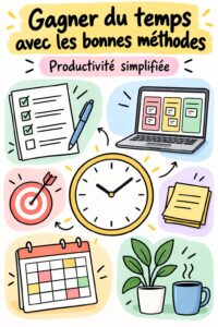 Femme souriante utilisant une application de gestion du temps pour augmenter sa productivité