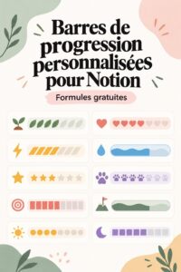 Capture d'écran d'une barre de progression personnalisée sur Notion.
