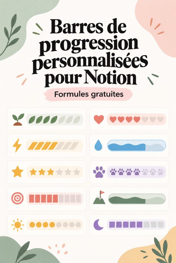 Capture d'écran d'une barre de progression personnalisée sur Notion.