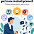 Une femme réfléchissant à la sélection d'une agence IA pour développement de solutions technologiques.