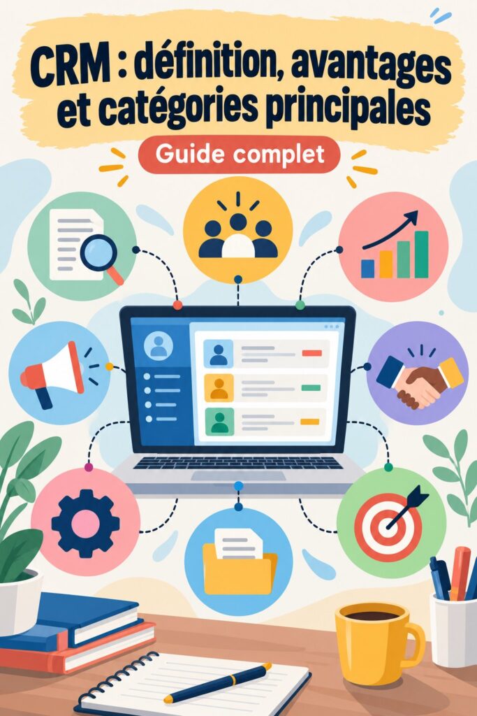 Image illustrant la définition et les avantages du CRM dans le marketing digital.