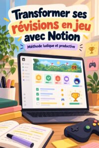 Capture d'écran de Notion utilisé pour l'étude avec un design attrayant et ludique.