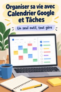 Capture d'écran de l'interface de Google Calendar et Google Tasks sur un smartphone.