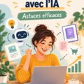 Femme d'affaires utilisant un outil d'IA pour vendre des produits numériques