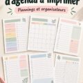 Femme utilisant un planificateur avec des inserts téléchargés en PDF