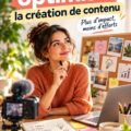 Une femme utilisant un ordinateur pour optimiser la création de contenu marketing.