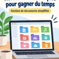 Système d'organisation de fichiers sur un bureau avec des dossiers bien rangés.